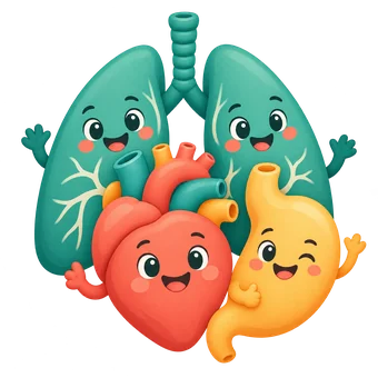 Ilustração dos órgãos do corpo